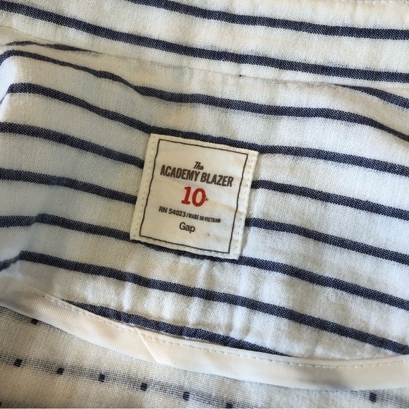 Gap Academy Blazer white blue striped double lawn cotton 10 - Picture 6 of 13